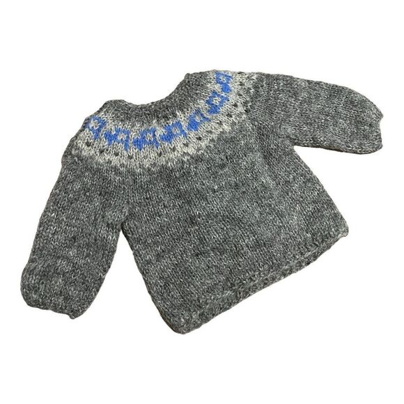 The Handknitting Association Of Iceland Knit Jumper 6-9 Months Wool Sweater Grey - Picture 6 of 8